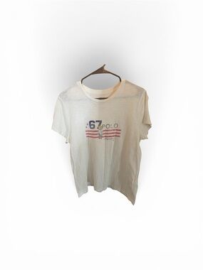 Polo by Ralph Lauren Vintage Graphic Short-Sleeve Tee - White with Red & Blue